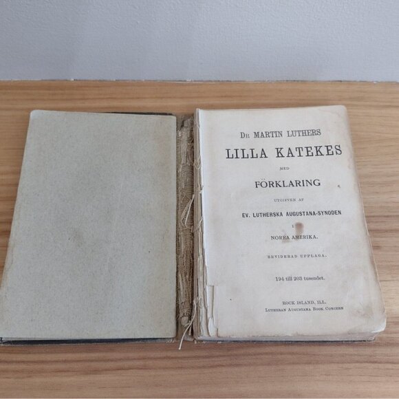 Antique 1902 Swedish Lilla Katekes Little Catechism Book Dr Martin Luthers - Picture 4 of 7